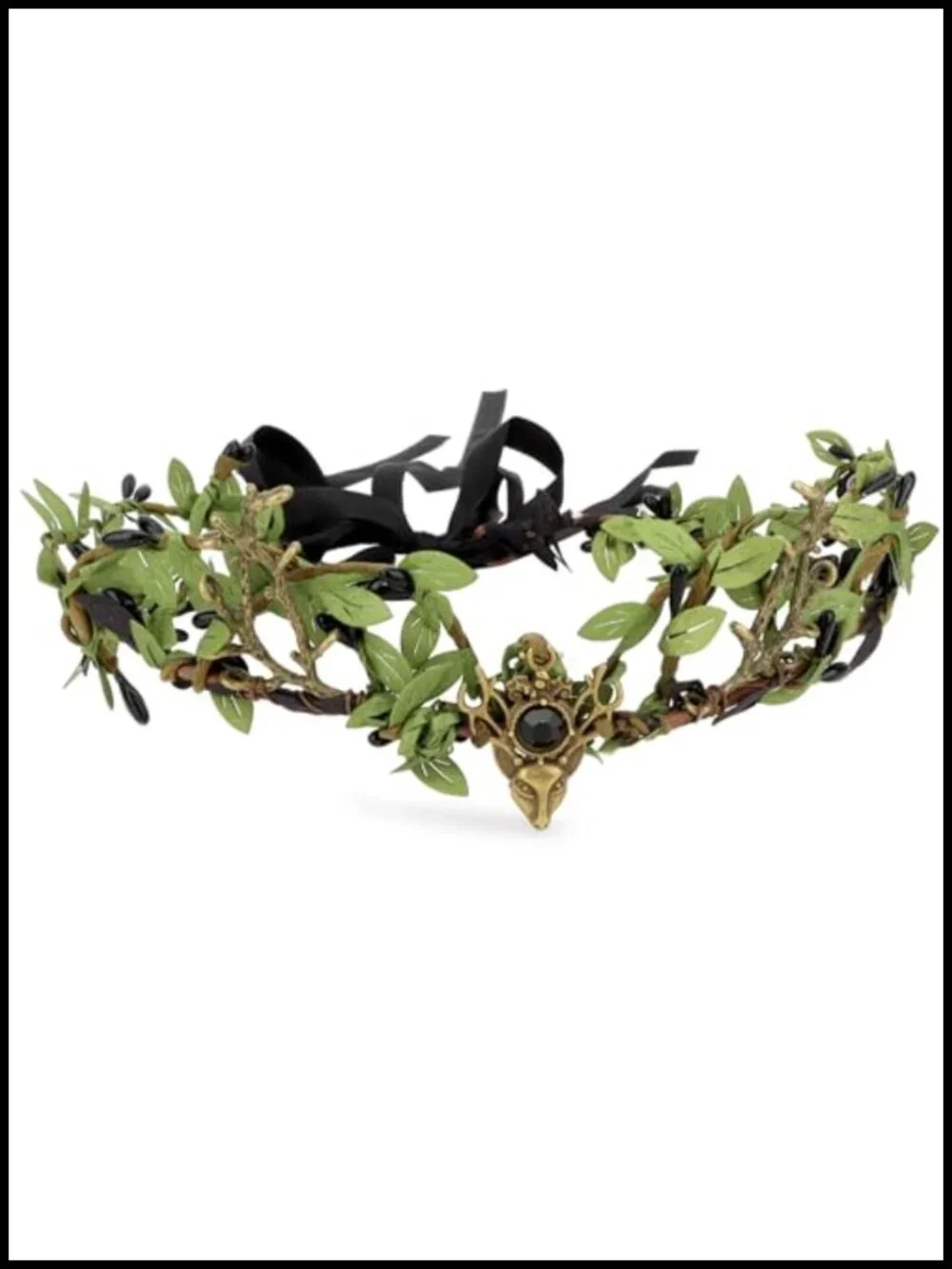 Elf Crown Fairy Headpiece with Antler V-Shape Leaf Circlet for Women Cosplay
